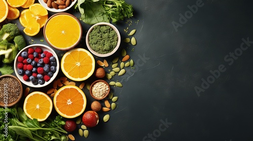  a variety of fruits and vegetables are arranged in a circle. generative ai