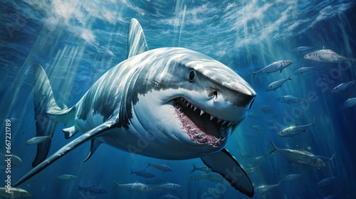 Great white shark underwater  © Ahtesham