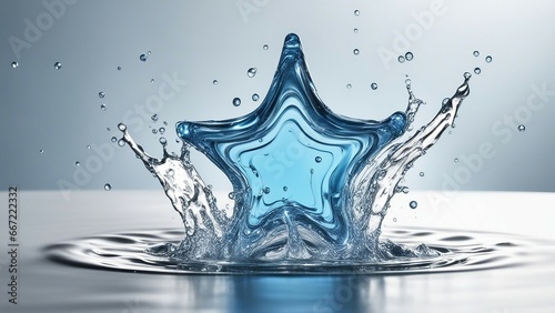 water splash isolated on white _A splash of water in the shape of a star, showing the energy and the sparkle of water. 