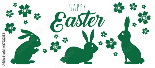 Christ is Risen.  Easter bunny. Greeting card. Vector on white background.