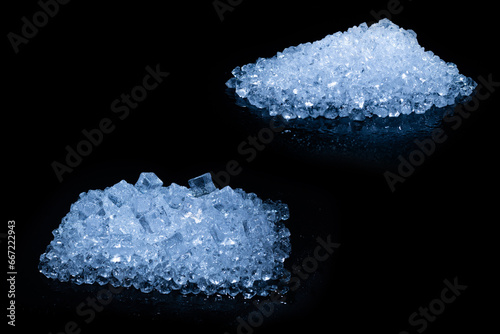 Ice crystal cubes, space for text or design.