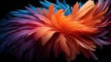  a colorful feather is shown in this artistic photo of a flower.  generative ai