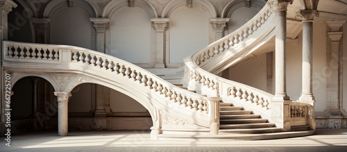 Abstract background with architectural details of an old staircase in a historical building
