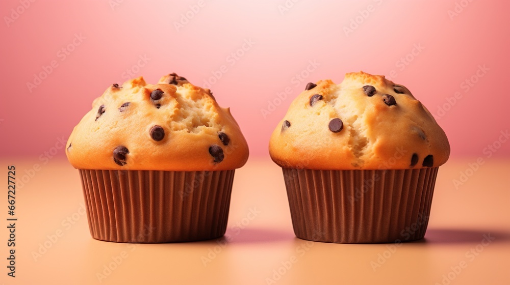a couple of muffins sitting on top of a table. generative ai a couple of muffins sitting on top of a table. generative ai