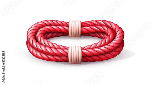  a red rope with two white rings on it's end. generative ai