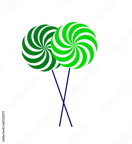 Vector illustration of lollipops on white background