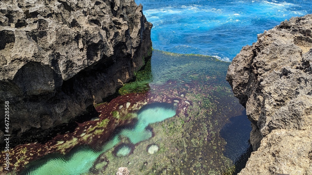 Natural Pool next to the Ocean in Indonesia