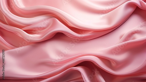 a pink silk fabric with a wavy pattern on it's surface. generative ai