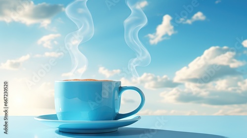  a cup of coffee with a saucer on a saucer. generative ai