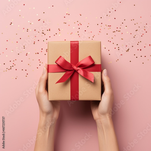 gift box in the hands of the person © DenisIgnatenco