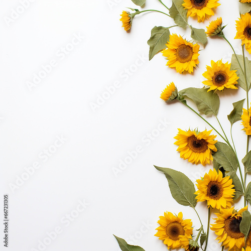 Elegant Sunflower Beauty Clean Copy Area photo