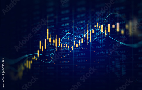 Finance chart,stock market business and exchange financial growth graph. Stock market investment trading graph growth.	