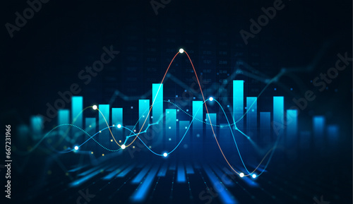 Finance chart,stock market business and exchange financial growth graph. Stock market investment trading graph growth.	