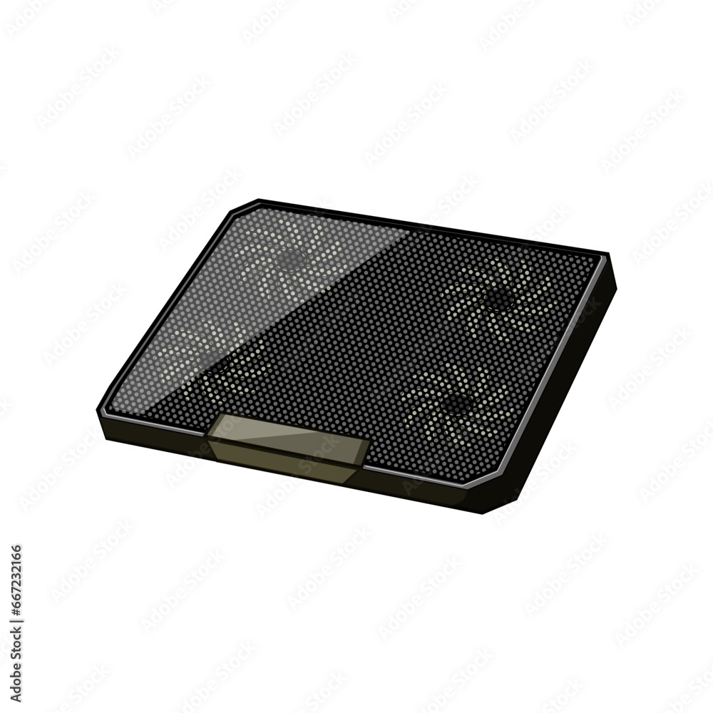 Obraz premium machine cooling pad cartoon. equipment cool, computer business, office digital machine cooling pad sign. isolated symbol vector illustration