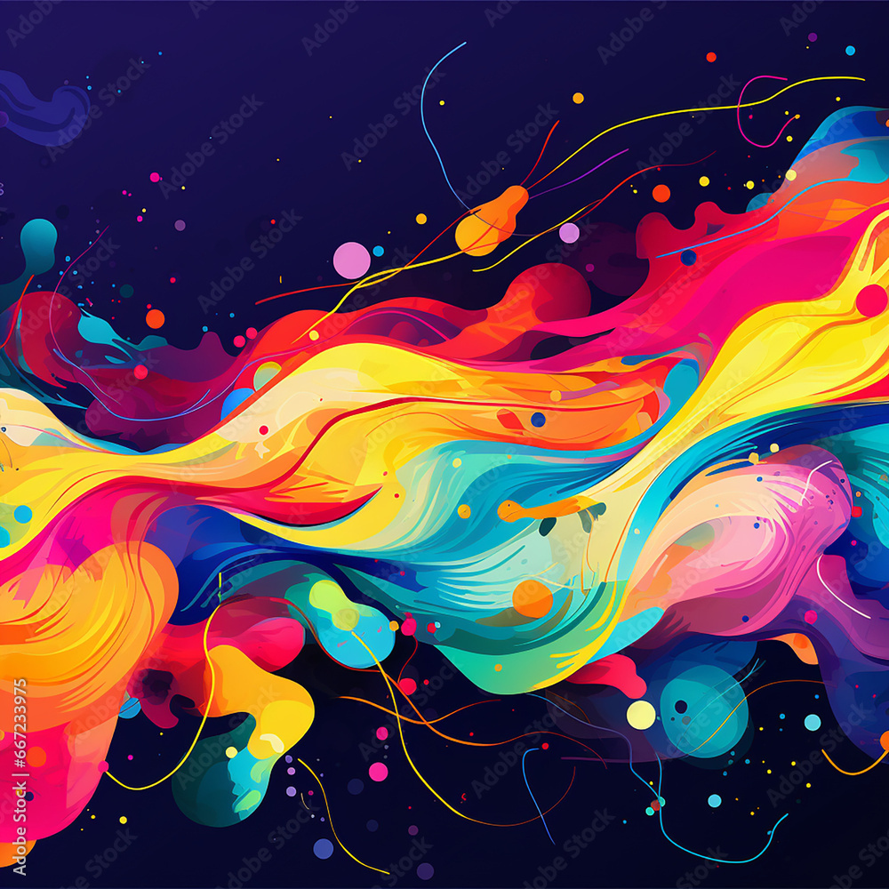 abstract colorful background with splashes created with Generative Ai