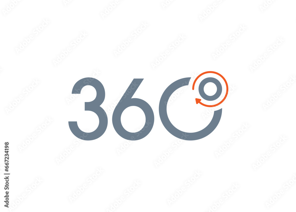 360 degree logo on white background. rotating arrow and 360 degrees logo 360 degree logo on white background. rotating arrow and 360 degrees logo