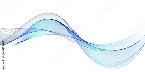 Smooth wavy blue lines in the form of abstract waves 