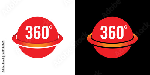 360 degrees on the globe. orbit and 360 degree. vector 360 logo