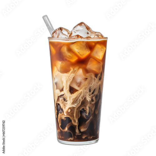 Cold brew coffee isolated on transparent or white background, PNG