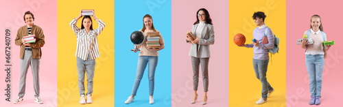 Set of different people wit...