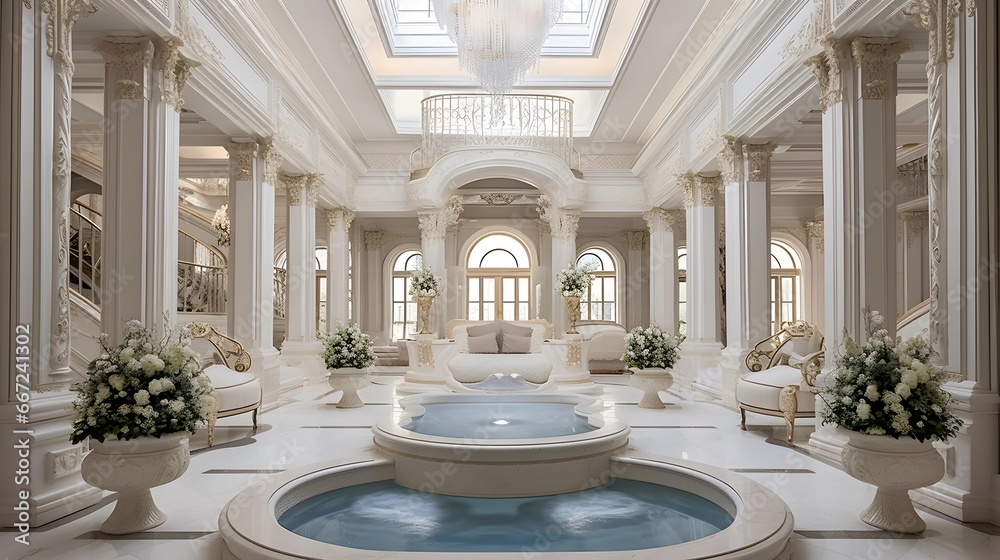 Luxury interior design of the Grand Trianon in Paris, France