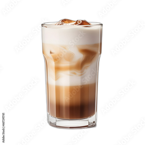 Latte macchiato isolated on transparent or white background photo