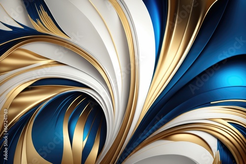 Abstract paint explosion  blue and gold background illustration