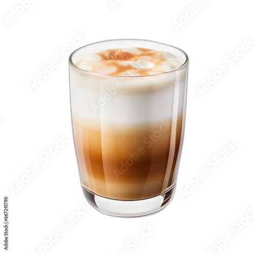 Latte macchiato isolated on transparent or white background photo