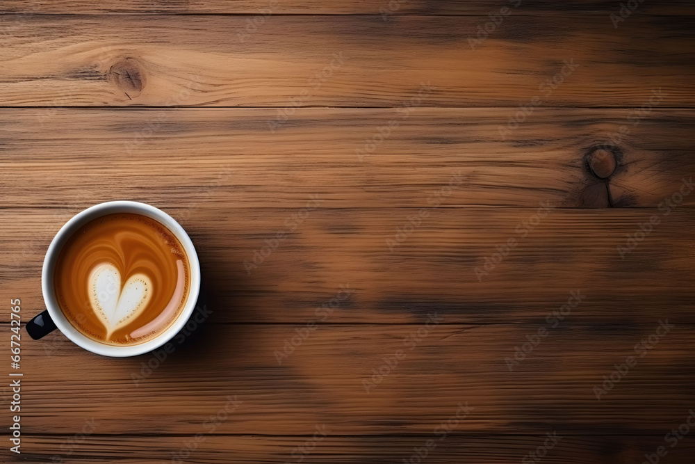 Obraz premium Barista-Meisterwerke: Kaffeezauber auf rustikalem Holzhintergrund