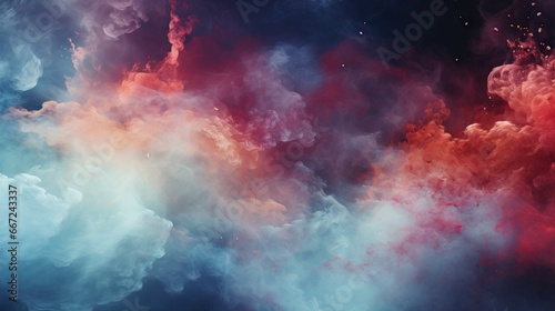 A mesmerizing blend of vibrant colors depicting a celestial nebula with swirling clouds and stars