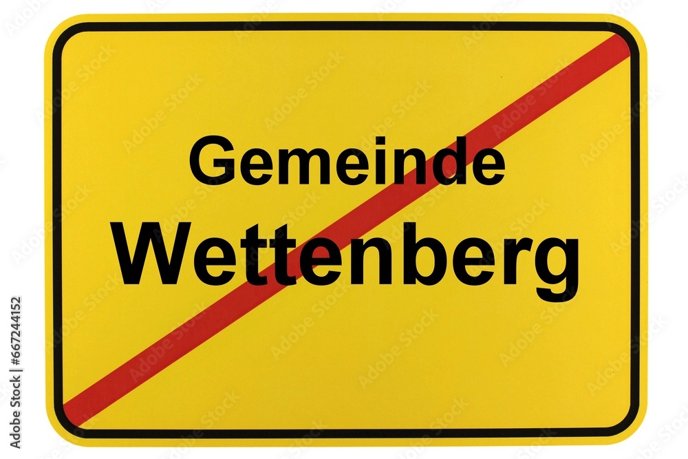 Illustration eines Ortsschildes der Gemeinde Wettenberg in Hessen Illustration eines Ortsschildes der Gemeinde Wettenberg in Hessen