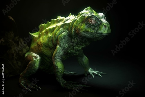 creature with green skin. Generative AI