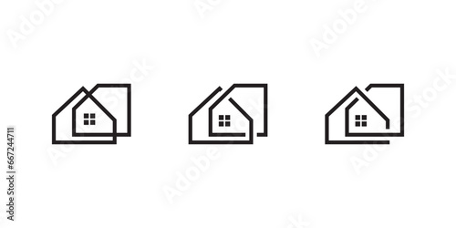 Home House Diamond Logo Designs, Architecture Property Real Estate Vector Illustration.