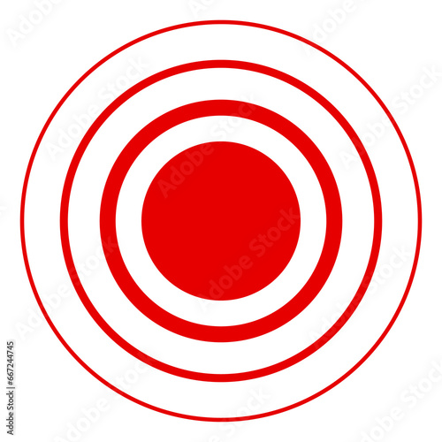 Red spot with round concentric circles. Aim symbol photo