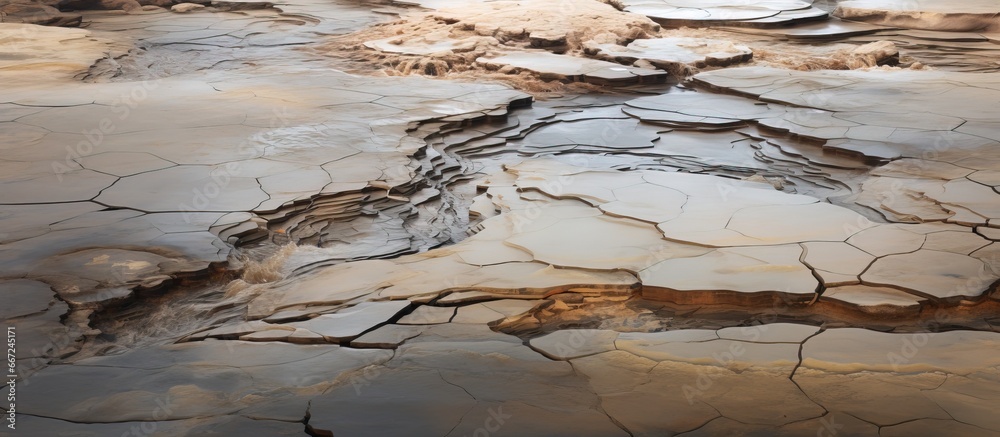 Water and wind eroded a stunning patterned stone floor