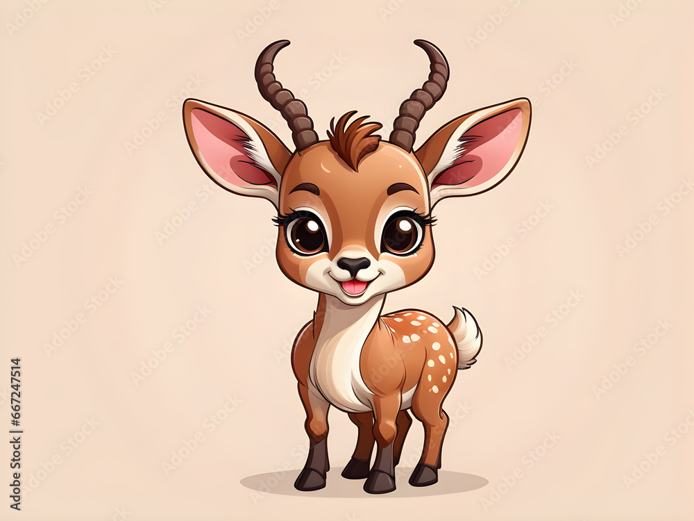 cute antelope cartoon style animal drawing cute antelope cartoon style animal drawing