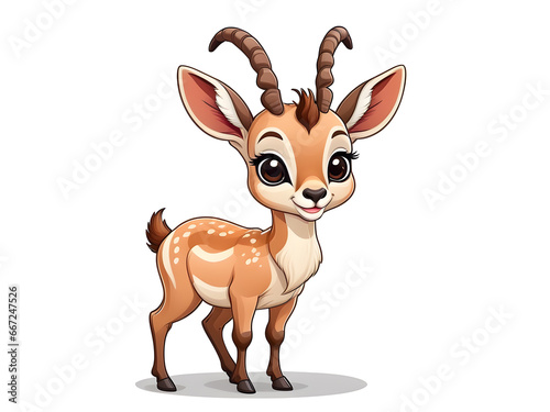 cute antelope cartoon style animal drawing © AG2024