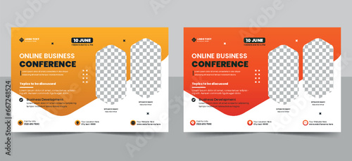 online webinar business conference flyer layout corporate event banner template