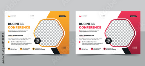 Business conference flyer layout corporate webinar event banner template