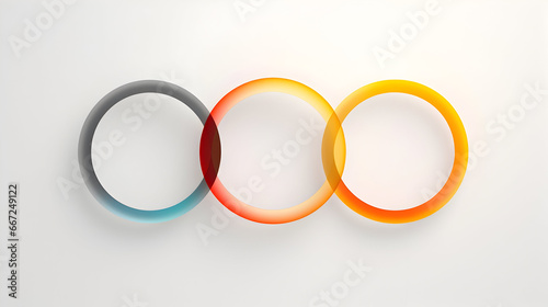 Abstract background with 3d circles, interlocking 3d circles