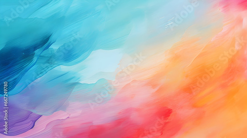 Abstract watercolor background, A colorful abstract painting in one corner, with a gradient of artistic brushstrokes