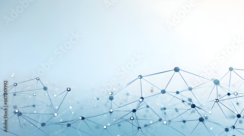 Networking through Connection and nodes banner, Abstract background of entrepreneurial networking and collaboration with nodes or connections.