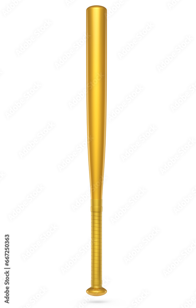 Gold professional softball or baseball bat isolated on white background. Gold professional softball or baseball bat isolated on white background.