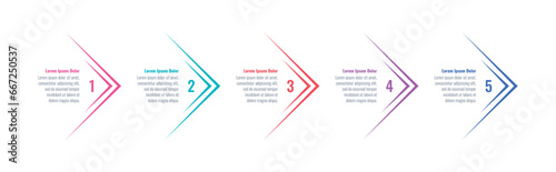 arrow sign infographic template. five step briefing template. annual report, magazine, business, web, internet infographic template