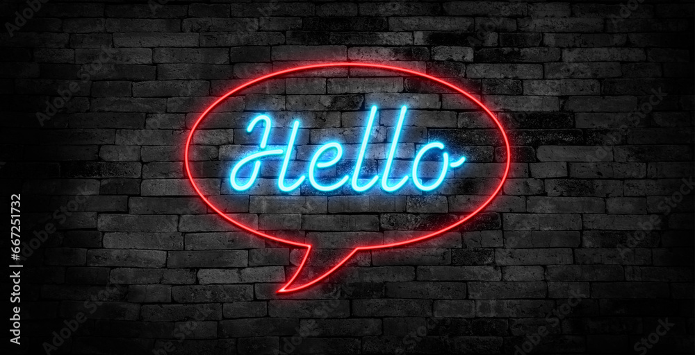 Welcome neon lettering. Shiny invitation calligraphy. Light quote ...