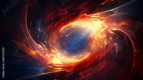 Abstract fire ring background, eye on fire photo