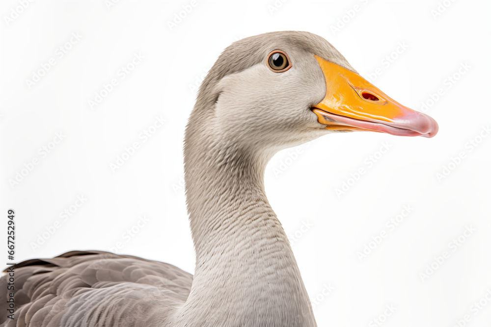 Gans freigestellt vor weißem Hintergrund Gans freigestellt vor weißem Hintergrund