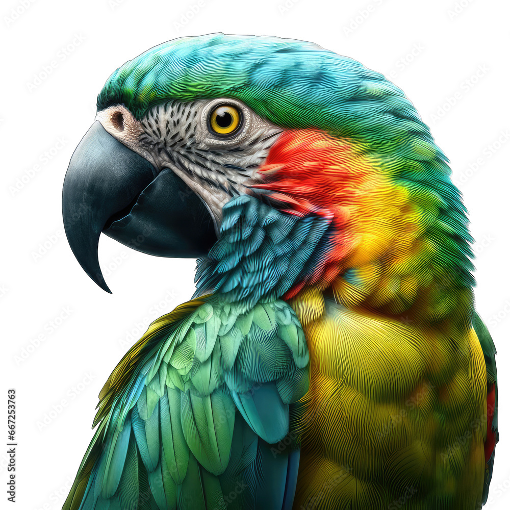 Quaint Rainbow Parrot Portrait, GENERATIVE AI