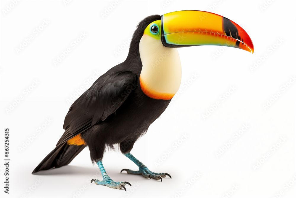 Naklejka premium Tukan freigestellt vor weißem Hintergrund