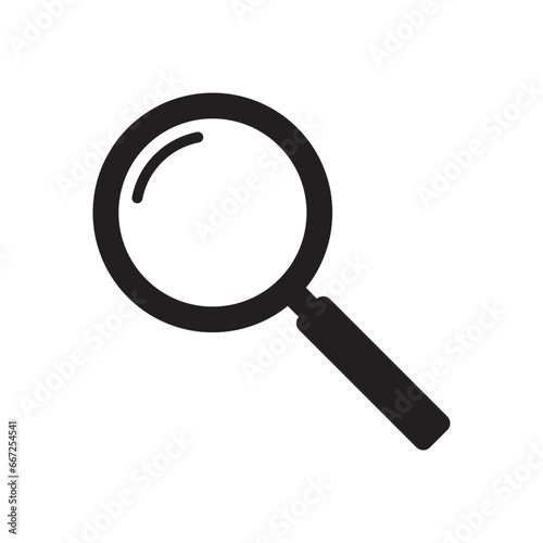 Magnifying glass icon, vector magnifier or loupe sign. Search icon. 
